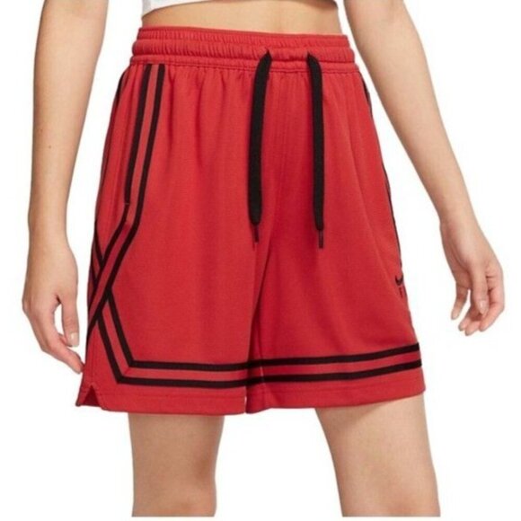 Nike Dri-FIT Fly Crossover Womens Basketball Elastic Waist Shorts Red NEW Medium - Picture 1 of 10